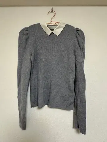 CELFORD 그레이 퍼프 슬리브 스웨터 S 사이즈