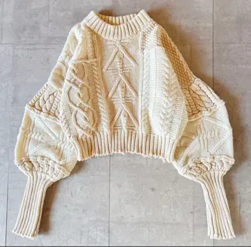 todayful 투데이풀 패치워크 퍼프 니트 데미지 가공