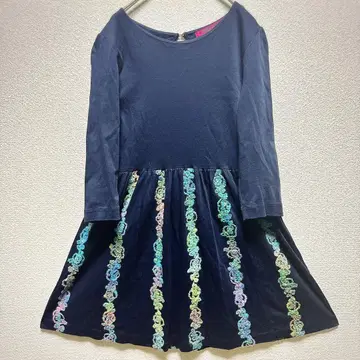 [안나수이] 네이비 7부 소매 드레스 플레어 스커트 네이비