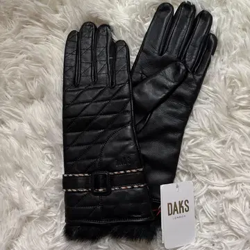 [ 미사용 새상품 ] DAKS 여성용 검은색 장갑 양가죽
