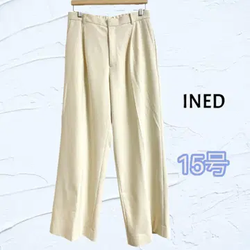 INED 이네드 빅 사이즈 15호 슬랙스 아이보리 와이드 팬츠