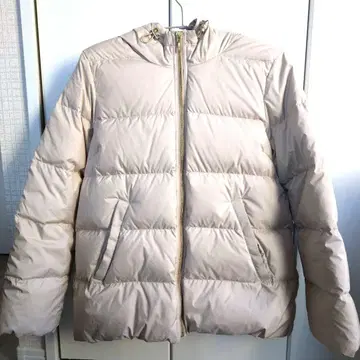 TOPVALU 탑밸류 베이지 다운 자켓 후드 부착