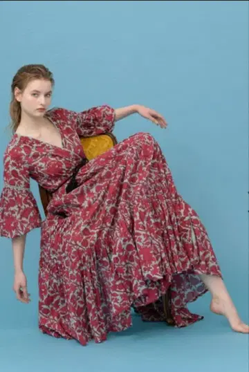 [ 새상품 ] velnica 롱 드레스 민트 패턴 원피스