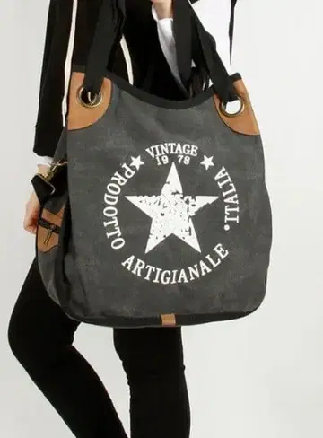 구제 의류 Canvas Bag, Black 캠퍼스 백