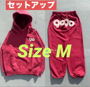 빨간색 셋업 후드 부착 맨투맨