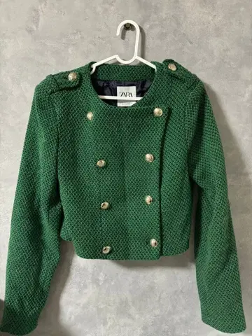 ZARA 그린 크롭 자켓