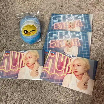 Stray Kids 온라인 복권 슬리퍼 키링 & 스티커 세트