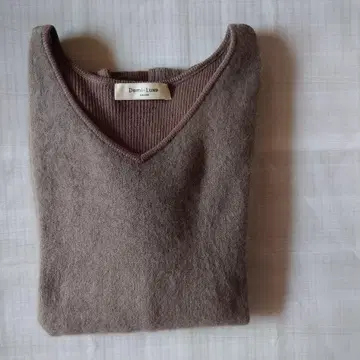 Demi-Luxe BEAMS 프론트 플러피 V넥 니트 브라운 계열