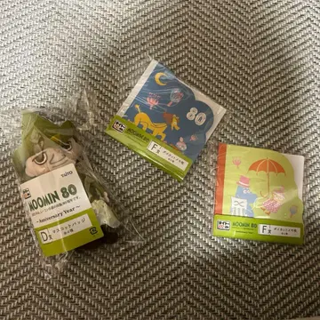 무민 다이토 복권 D상 마스코트 배지, F상 다이컷 메모장