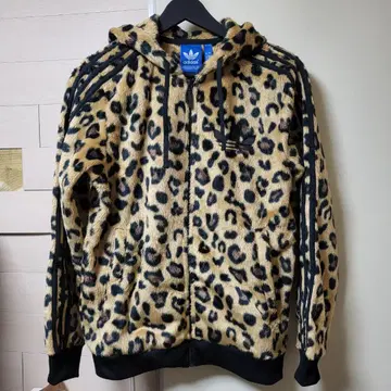 adidas 레오파드 무늬 플리스 자켓 M