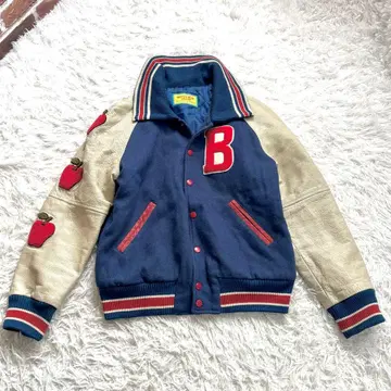고품질 베티즈 블루 레어 바시티 자켓 y2k 리브 와펜 자수 빅 로고