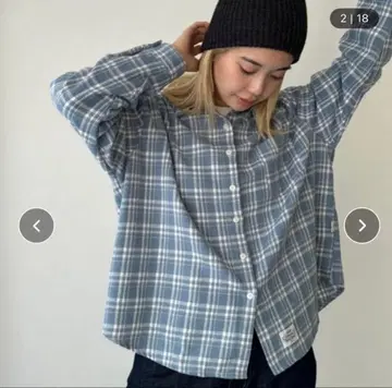 캐널진 canal jean 플란넬 체크 셔츠 sleek 셔츠