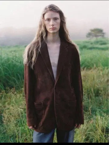 LIDNM 'Goat Suede Tailored Jacket' 브라운 S