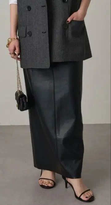 Lounge dress 라운지 드레스 가죽 타이트 스커트 블랙