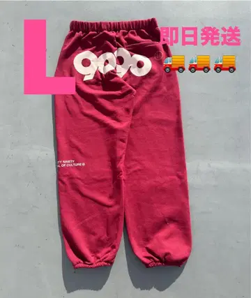 L 사이즈 로고 빨간색 조거 팬츠