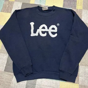 90s 리 로고 프린트 맨투맨 네이비