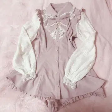 Secret Honey 시크릿허니 레이스 소매 셋업 핑크