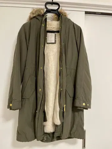 alicia PAGEBOY 롱 모즈 코트 카키 퍼 포함