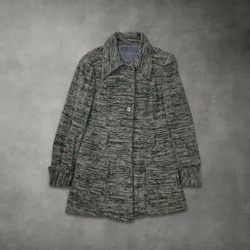 빈티지 미들 기장 믹스 트위드 코트 (그레이 L)