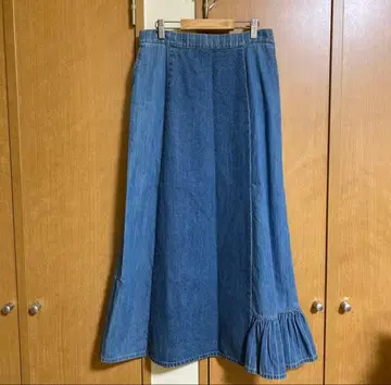 센소유니코 Dw2R 데님 플레어 롱 스커트