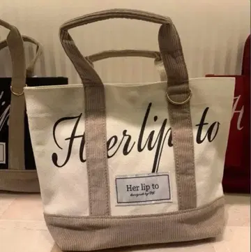 미사용 새상품 herlipto mini tote 루미네 토트백 아이보리