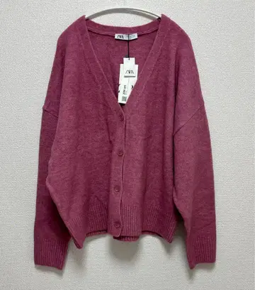 택 포함 새상품 자라 니트 가디건 핑크 L 사이즈