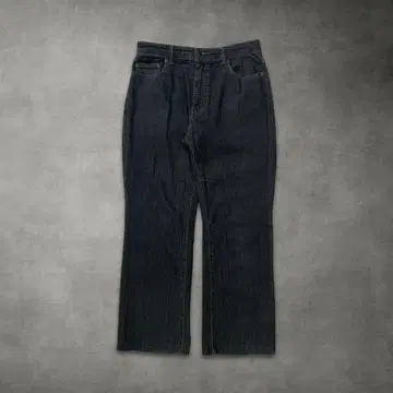 빈티지 블랙 데님 스트레이트 팬츠 캐주얼 블랙 L