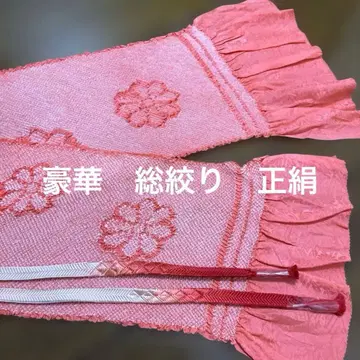 미사용 보관품 총 쥐어짜기 순수 실크 오비 장식 천 허리띠 세트