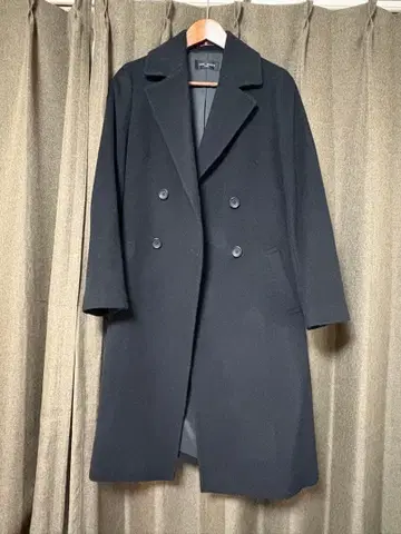 체스터 코트 블랙 롱