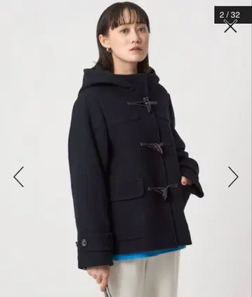 그린 라벨 릴랙싱 더플 코트 34 작은 사이즈 네이비