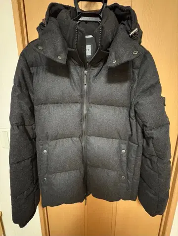 TATRAS 다운 자켓 후드 부착 다크 그레이 캐시미어 혼방 울 L