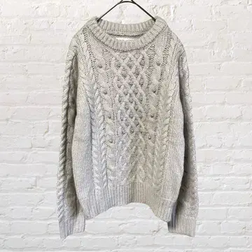 12175 케이블 니트 스웨터 그레이 워셔블 가을/겨울 구제 의류