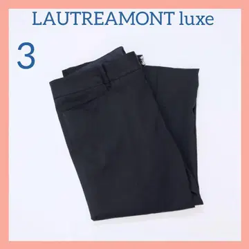 [로트레아몽] 새상품급 여성용 울 실크 세미 플레어 센터 프레스 팬츠