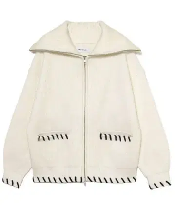 melt the lady 화이트 집업 스웨터