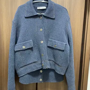 ZARA 니트 자켓 네이비 셋업 미니 스커트