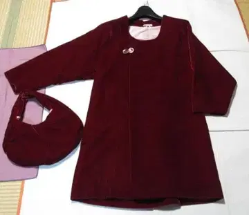 벨벳 일본 의류 코트 크림슨