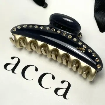 acca 아카 헤어 클립 헤어 액세서리 미들 M 블랙&골드