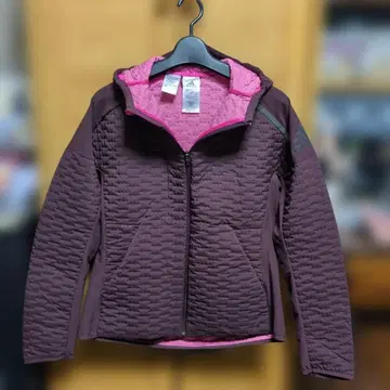 adidas 후드 부착 다크 퍼플 자켓 L 사이즈