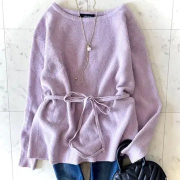 새상품급 언타이틀 루체 캐시미어 울 튜닉 풀오버 핑크 퍼플