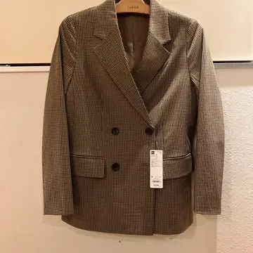 GU 이번 시즌 체크 자켓 더블 브레스트 체크 자켓 S