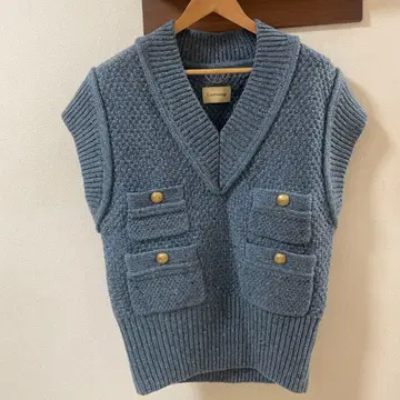 블루 니트 베스트