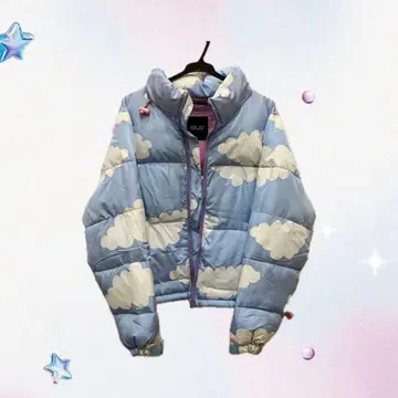 Lazy Oaf 클라우드 퍼퍼 재킷 구름 패턴 하늘 패턴 재킷