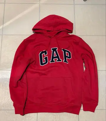 GAP 갭 자수 후드 부착 후드티 레드