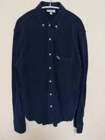 LACOSTE 네이비 레귤러 핏 셔츠 US L