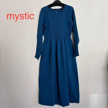 mystic 니트 롱 원피스 블루 M 사이즈 미사용에 가까움