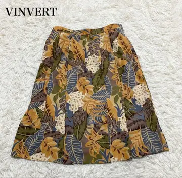 뱅베르 플레어 스커트 꽃무늬 보태니컬 무늬 A라인 하와이안 빅
