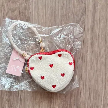 페이러 러브리 하트 하트형 파우치 화이트