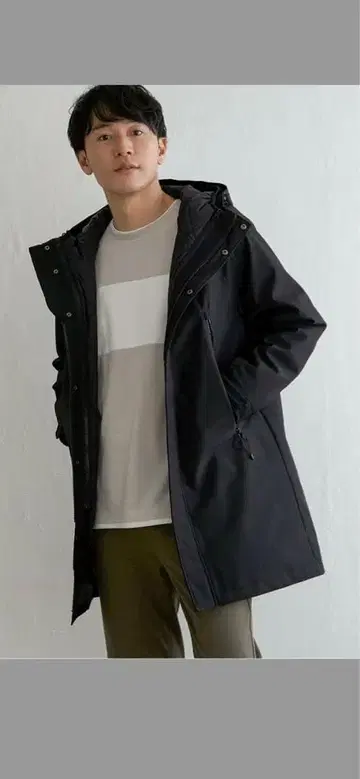 ikka [발수] sorona(R) 3WAY 롱 코트 블랙 XL