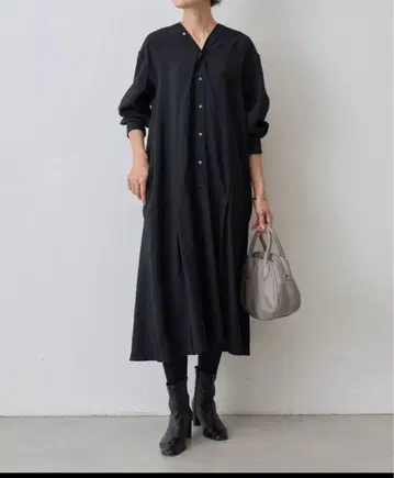 택 포함 새상품! 비어즐리 칼라리스 셔츠 원피스 블랙