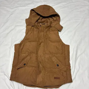 MC GREGOR 브라운 후드 부착 다운 베스트